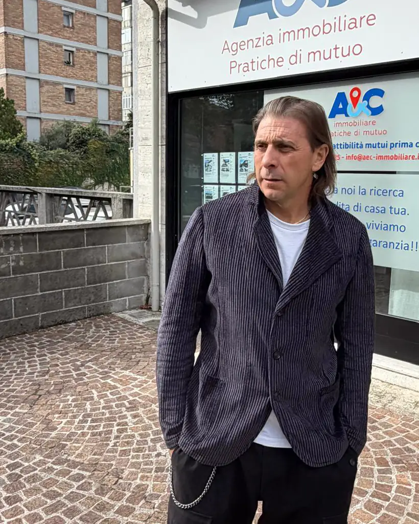 Alessandro Cavassi outside the A&C Immobiliare office, Via Marangoni 28, Udine